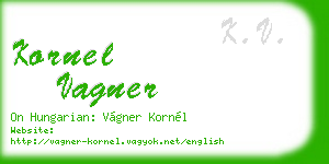 kornel vagner business card