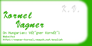 kornel vagner business card